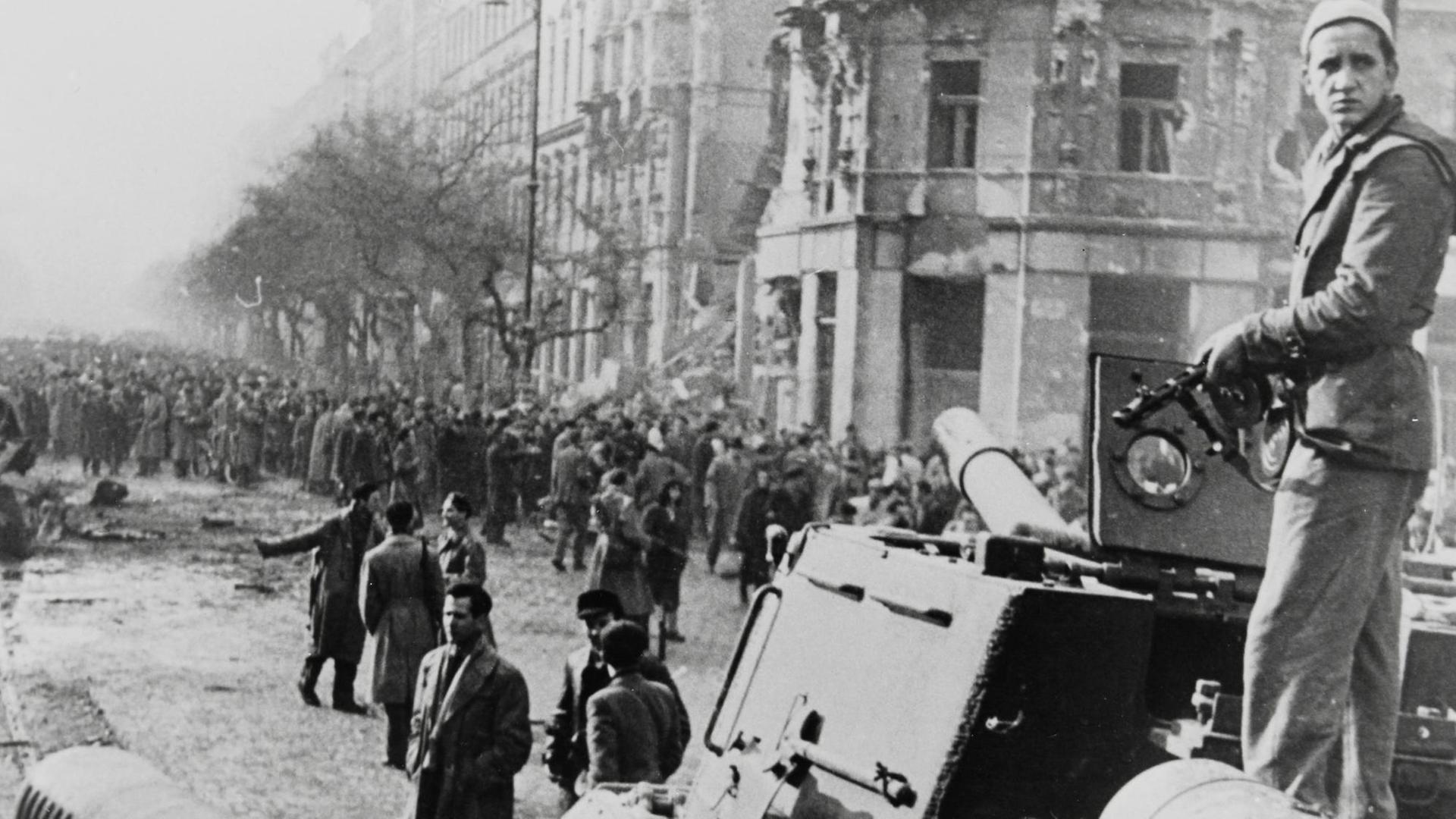 Panzer in Budapest während des Ungarnaufstandes in Ungarn 1956. Panzer in Budapest während des Ungarnaufstandes in Ungarn 1956.