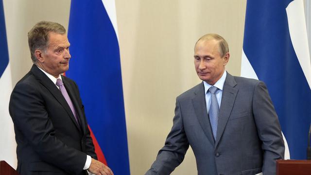 Der finnische Präsident Sauli Niinistö bei einem Treffen mit seinem russischen Amtskollegen Wladimir Putin.