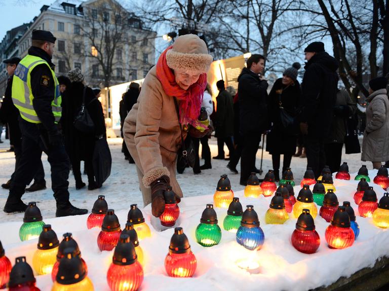 Holocaust-Gedenken am Raoul Wallenberg Square in Stockholm, Aufnahme vom 27. Januar 2013