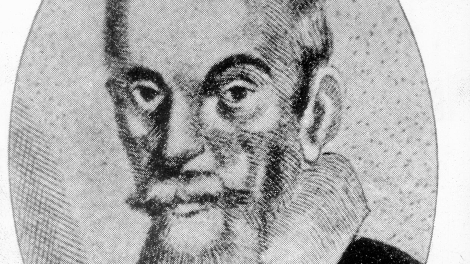 Der italienische Komponist Claudio Monteverdi in einer zeitgenössischen Darstellung. Er wurde am 15. Mai 1567 in Cremona geboren und verstarb am 29. November 1643 in Venedig. Der italienische Komponist Claudio Monteverdi in einer zeitgenössischen Darstellung. Er wurde am 15. Mai 1567 in Cremona geboren und verstarb am 29. November 1643 in Venedig.