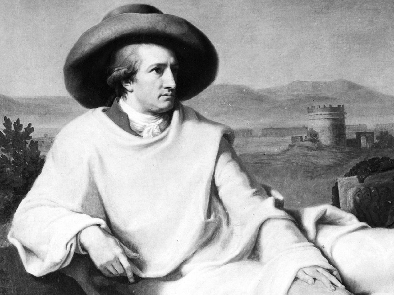 "Goethe in der Campagna", das bekannteste Gemälde von Johann Heinrich Wilhelm Tischbein  zeigt den Dichter Johann Wolfgang von Goethe.