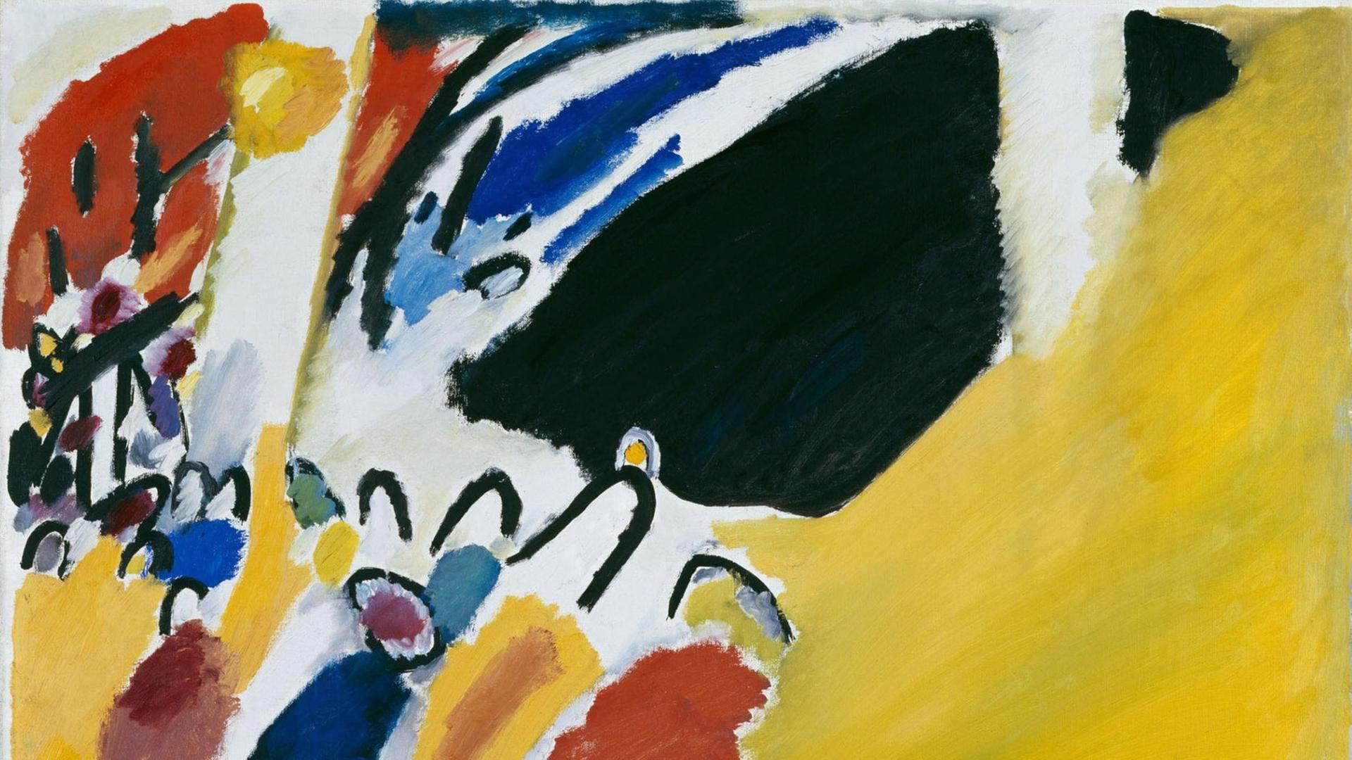 Das Gemälde von Wassily Kandinsky "Impression III (Konzert)" aus dem Jahr 1911, das in der Dauerausstellung der Städtischen Galerie im Lenbachhaus München zu sehen ist. Das Gemälde von Wassily Kandinsky "Impression III (Konzert)" aus dem Jahr 1911, das in der Dauerausstellung der Städtischen Galerie im Lenbachhaus München zu sehen ist.