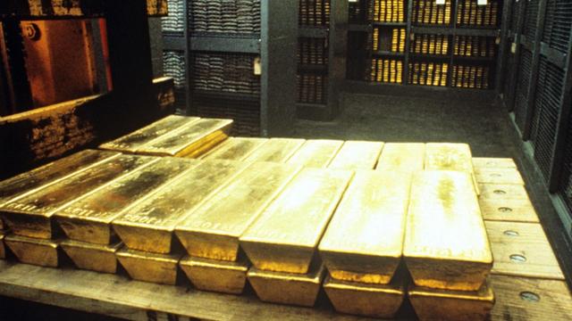 Goldbarren im Tresor der Schweizer Nationalbank in Bern.