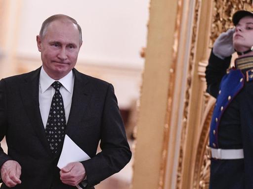 Der russische Präsident Wladimir Putin am 27.12.2017 im Kreml in Moskau.