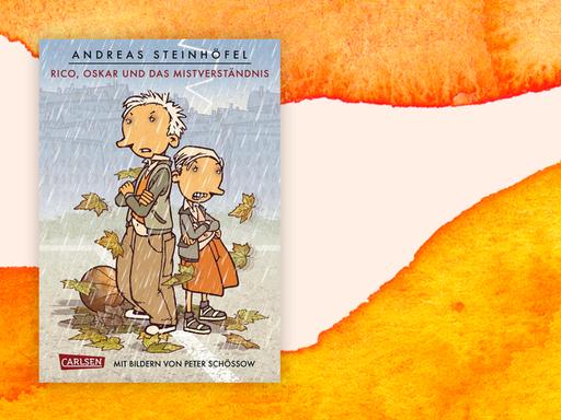 Das Buchcover zeigt eine Illustration von zwei Kindern die Rücken an Rücken im Regen stehen.