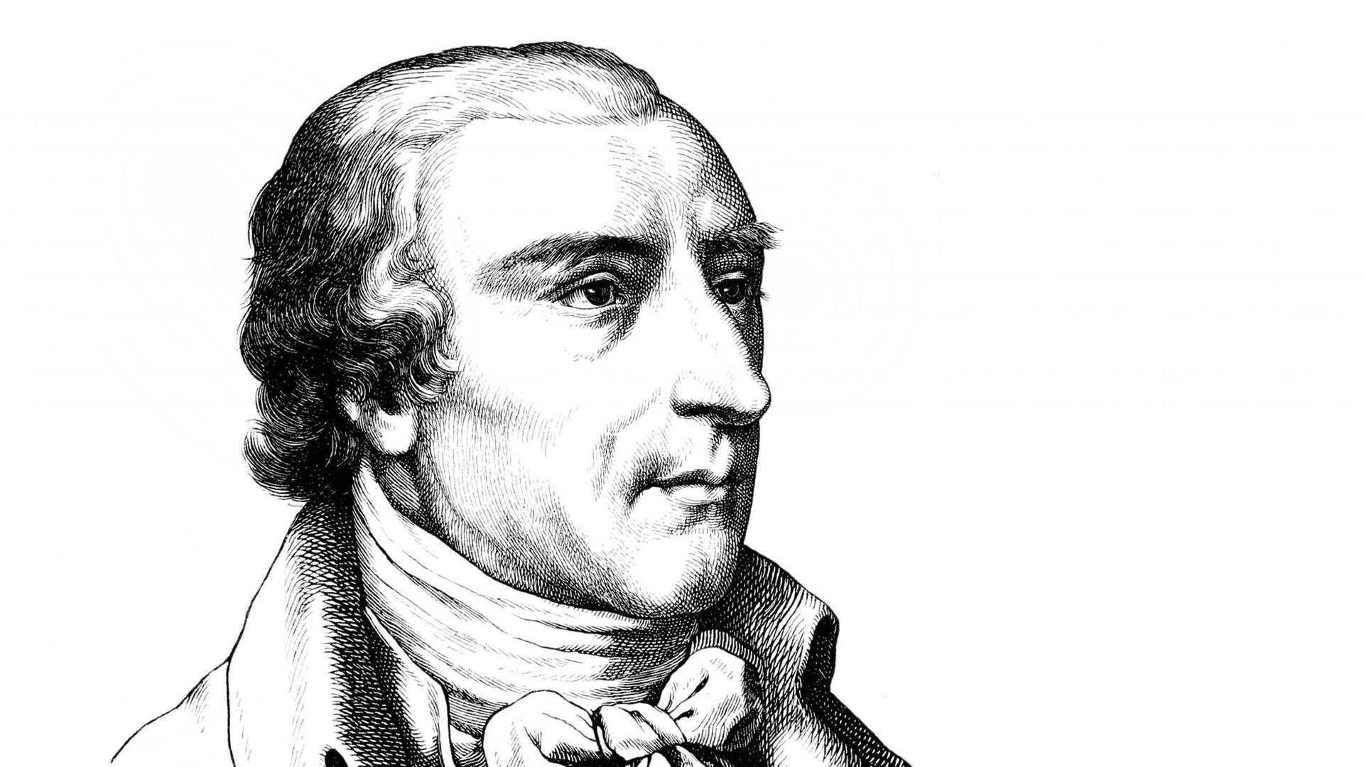 Zeitgenössisches Porträt des deutschen Pädagogen, Schriftstellers und Verlegers Joachim Heinrich Campe (1746-1818). | Verwendung weltweit Zeitgenössisches Porträt des deutschen Pädagogen, Schriftstellers und Verlegers Joachim Heinrich Campe (1746-1818). | Verwendung weltweit