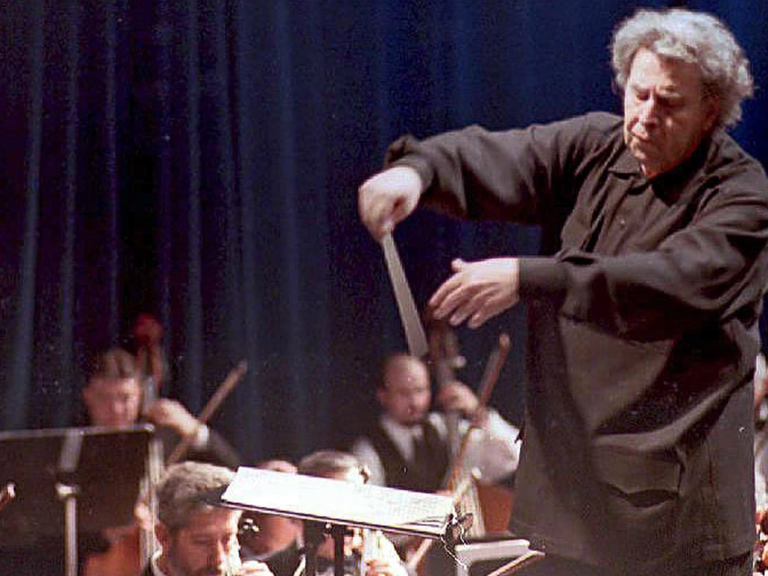 Der griechische Komponist Mikis Theodorakis