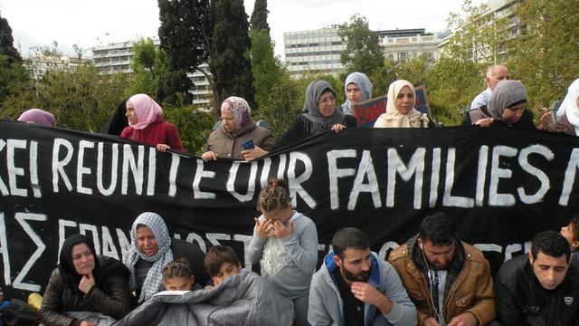 Flüchtlinge demonstrieren in Athen