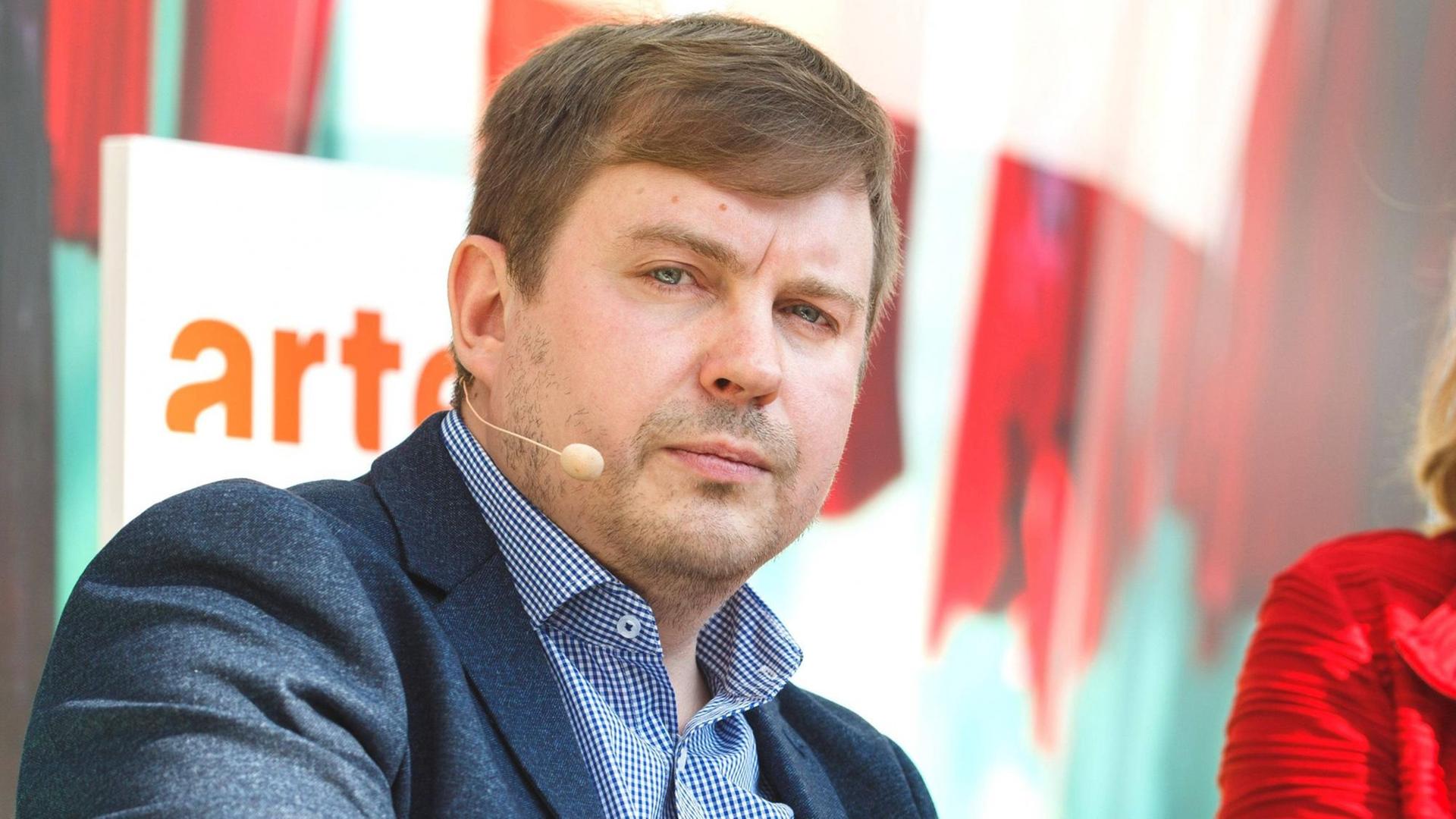 Autor Sergej Sergejewitsch Lebedew auf der Leipziger Buchmesse 2016. Autor Sergej Sergejewitsch Lebedew auf der Leipziger Buchmesse 2016.