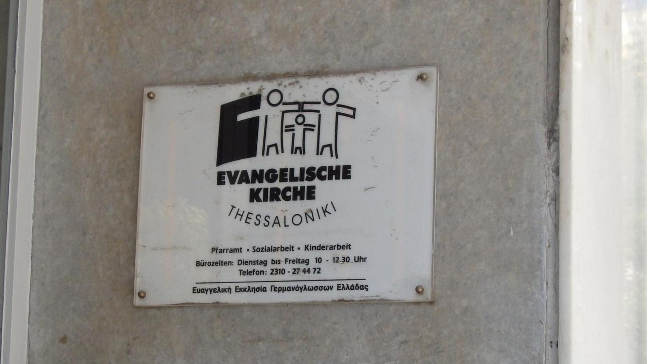 Hausschild der deutsch-evangelischen Gemeinde in Thessaloniki