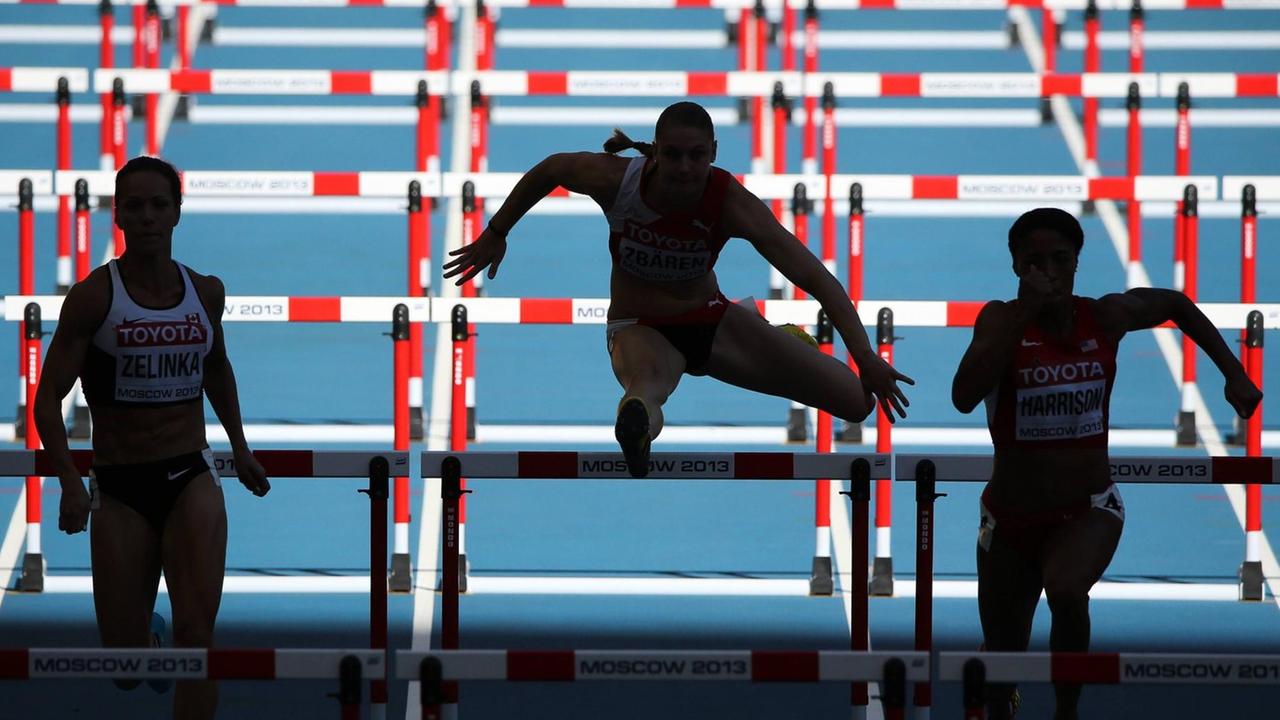 Hürdenläuferinnen bei der Leichtathletik-WM 2013 in Moskau Hürdenläuferinnen bei der Leichtathletik-WM 2013 in Moskau