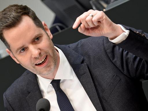 Der niedersächsische Fraktionschef Dürr während der Haushaltsdebatte im Dezember 2016