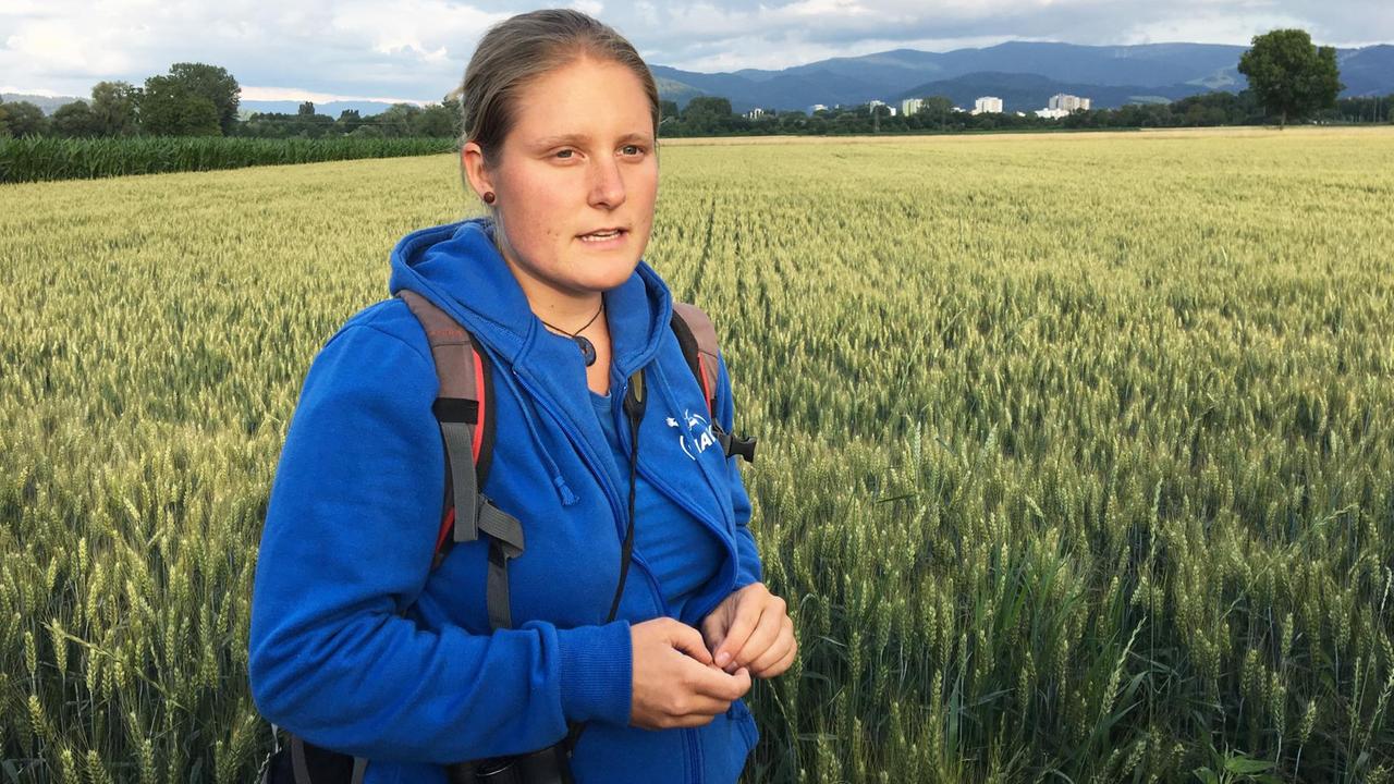 Lisa Maier vom Nabu-Vorstand Freiburg auf Exkursion in Dietenbach-Niederung Lisa Maier vom Nabu-Vorstand Freiburg auf Exkursion in Dietenbach-Niederung