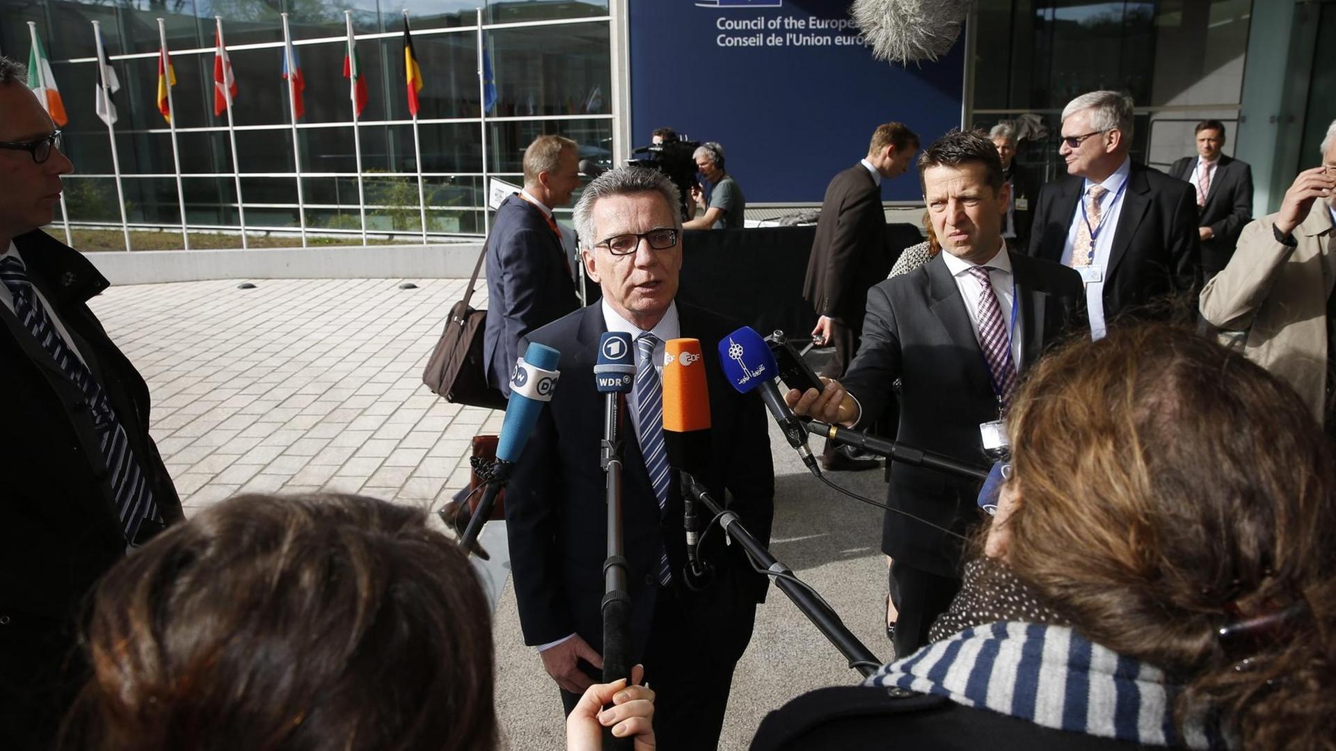 Bundesinnenminister Thomas de Maizière beim Treffen der EU-Innenminister Bundesinnenminister Thomas de Maizière beim Treffen der EU-Innenminister