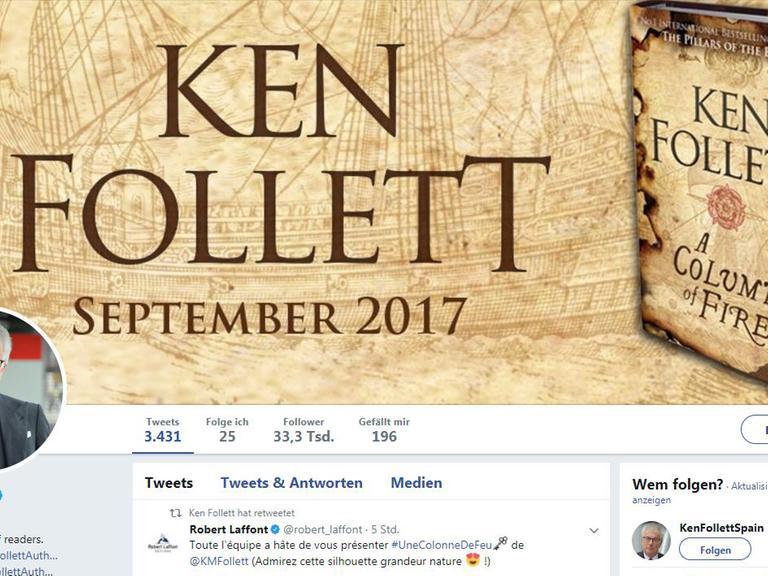 Twitteraccount des Schriftstellers Ken Follett