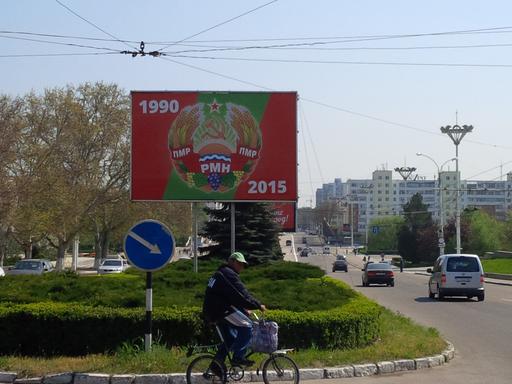 Die Hauptstraße von Tiraspols, der Hauptstadt von Transnistrien.