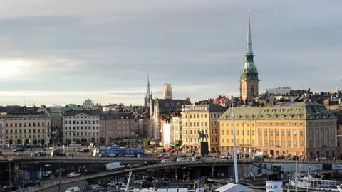 Blick von Södermalm auf die Stockholmer Altstadt Gamla Stan aufgenommen am 07.09.2011 in Stockholm. Gamla Stan gehört zu den größten und besterhaltenen historischen Stadtkernen Europas. Hier wurde die Stadt im Jahre 1252 gegründet.
