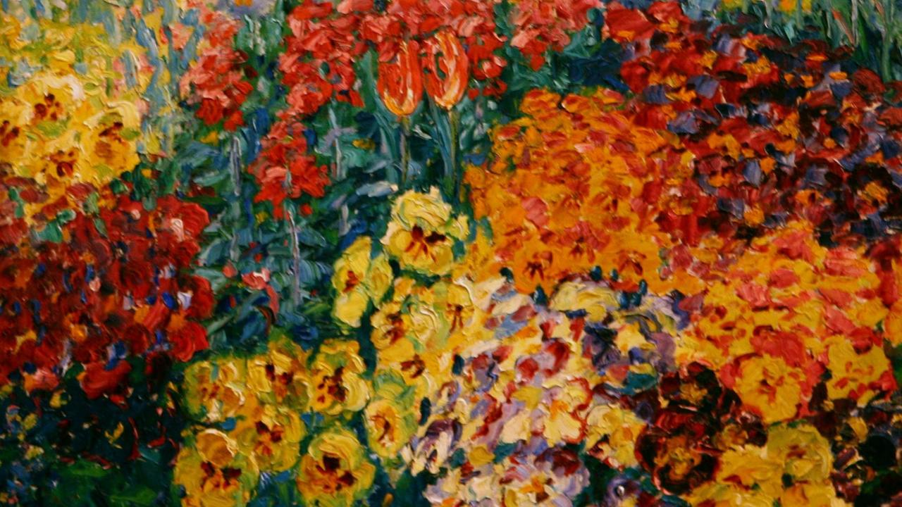 Emil Noldes Ölgemälde "Blumengarten: Stiefmütterchen" Emil Noldes Ölgemälde "Blumengarten: Stiefmütterchen"