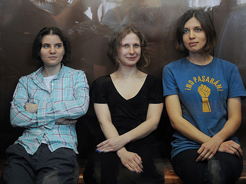 Die Aktivistinnen der Band Pussy Riot