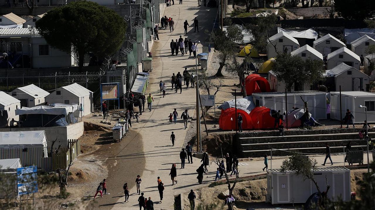 Ein Flüchtlingscamp auf Lesbos in Griechenland