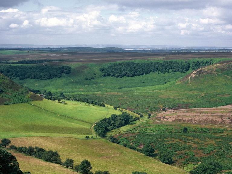 Blick auf die Landschaft des Nationalparks North York Moors in Yorkshire