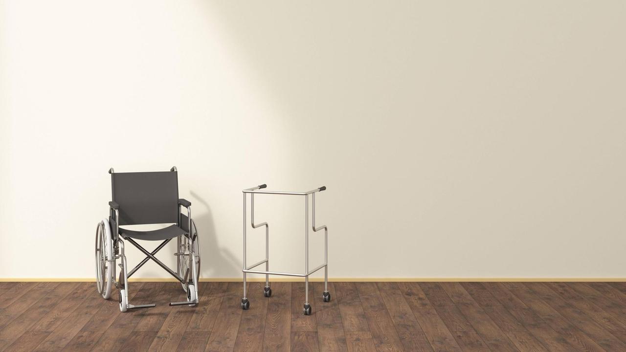 Rollstuhl in einem Wartezimmer