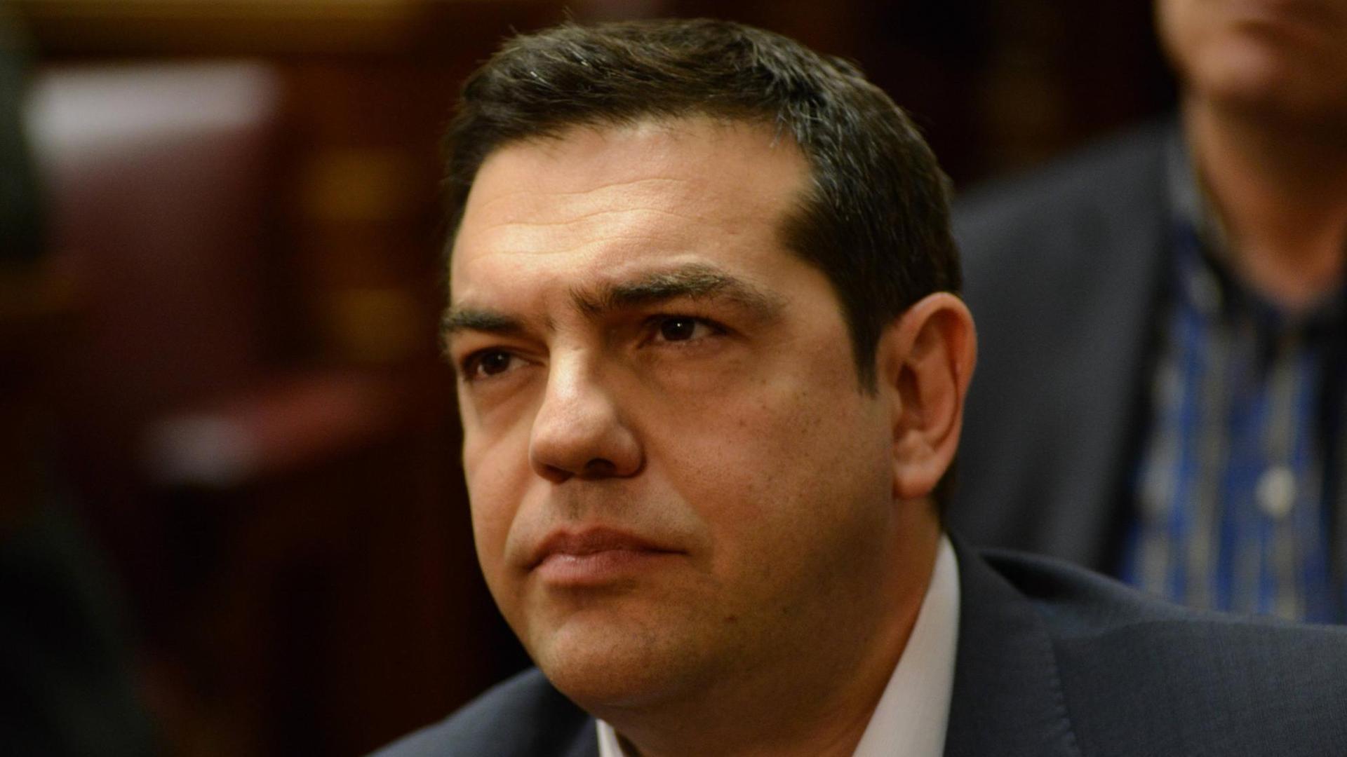 Der griechische Premierminister Alexis Tsipras bei einer außerordentlichen Sitzung seiner Syriza-Partei