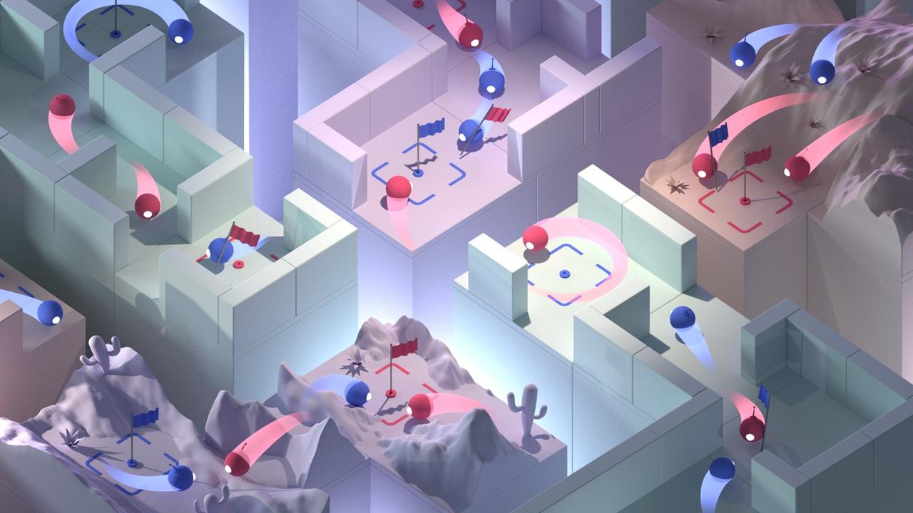 Der Modus "Capture the flag" des Multiplayer-Spiels "Quake III Arena". Der Modus "Capture the flag" des Multiplayer-Spiels "Quake III Arena".