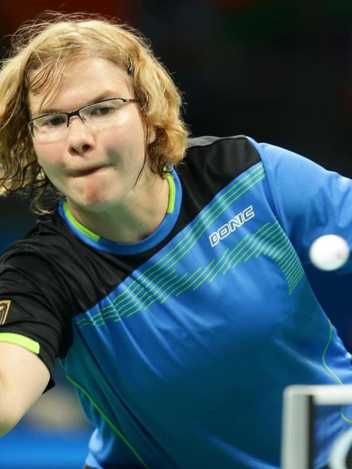Die Tischtennisspielerin Juliane Wolf bei den Paralympics in Rio de Janeiro, Brasilien.