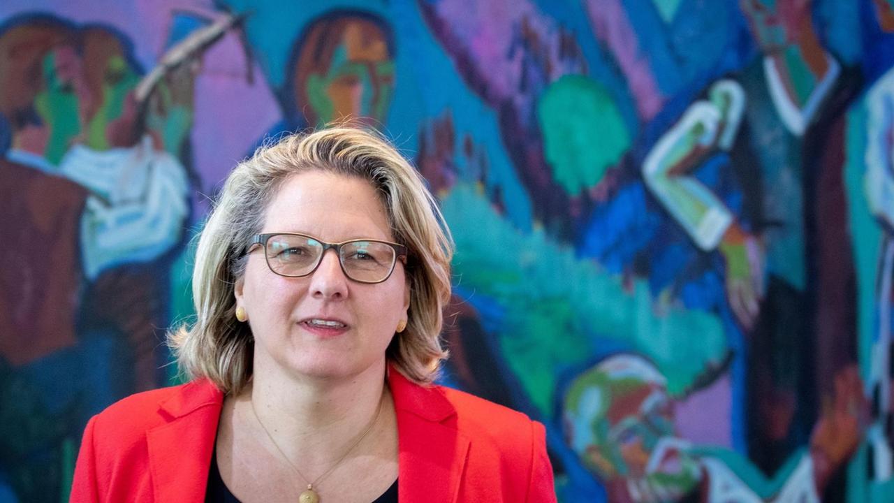 03.04.2019, Berlin: Svenja Schulze (SPD), Bundesministerin für Umwelt, Naturschutz und nukleare Sicherheit, nimmt an der Sitzung des Bundeskabinetts im Bundeskanzleramt teil. 03.04.2019, Berlin: Svenja Schulze (SPD), Bundesministerin für Umwelt, Naturschutz und nukleare Sicherheit, nimmt an der Sitzung des Bundeskabinetts im Bundeskanzleramt teil.