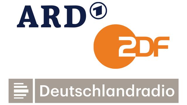 Zu sehen sind die Logos von ARD, ZDF und Deutschlandradio