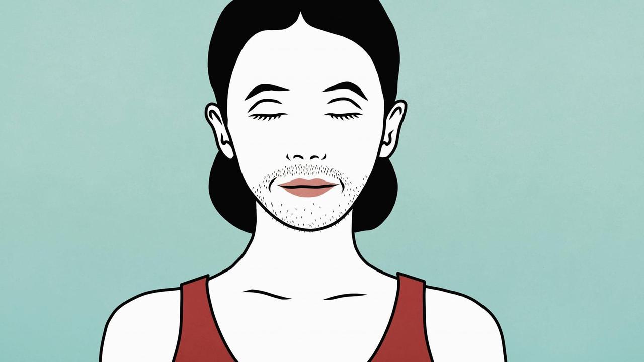 Illustration: Transfrau mit Stoppelbart Illustration: Transfrau mit Stoppelbart