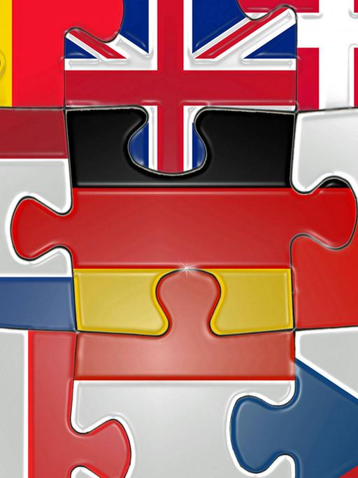 Puzzle mit Flaggen von EU-Ländern