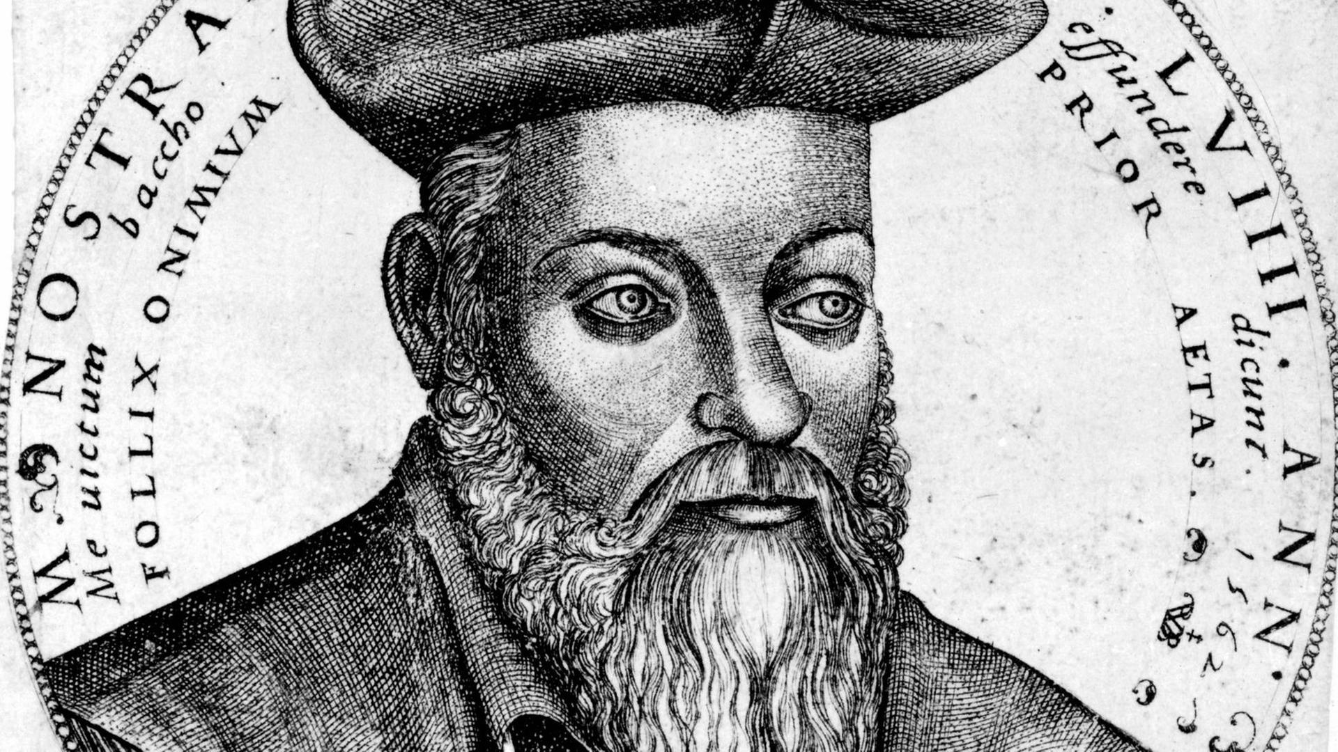 Eine Darstellung des Nostradamus (1503 - 1566)