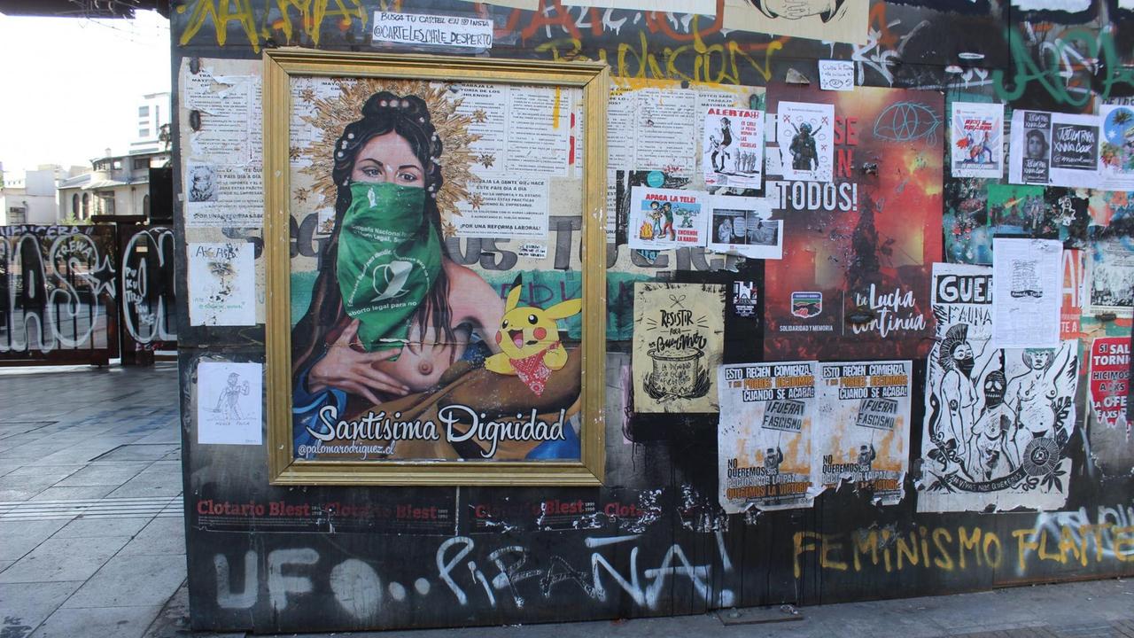 "Die Heilige Würde", Wandbild von Paloma Rodriguez am GAM "Die Heilige Würde", Wandbild von Paloma Rodriguez am GAM