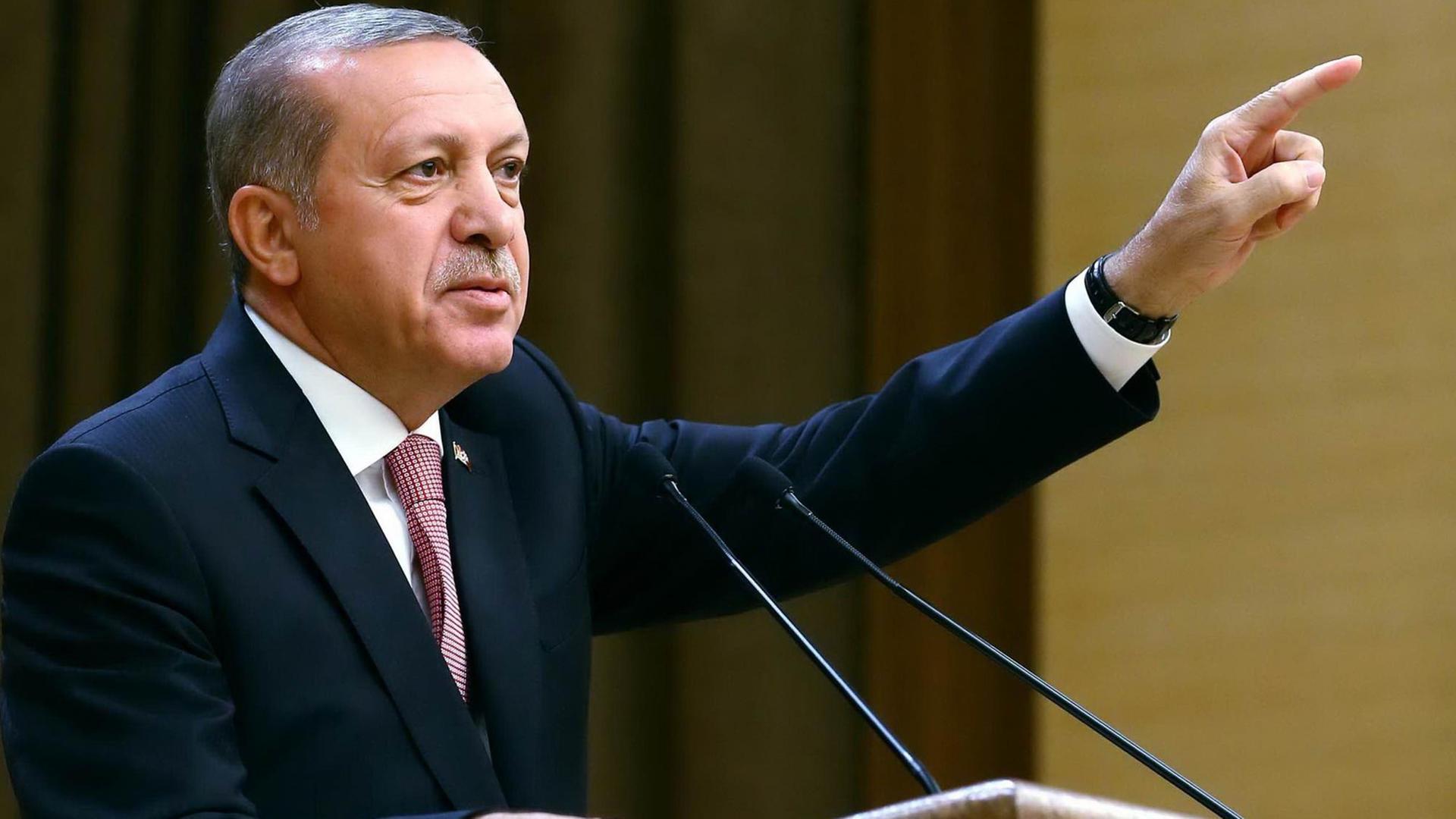 Präsident Recep Tayyip Erdogan bei einer Rede in Ankara