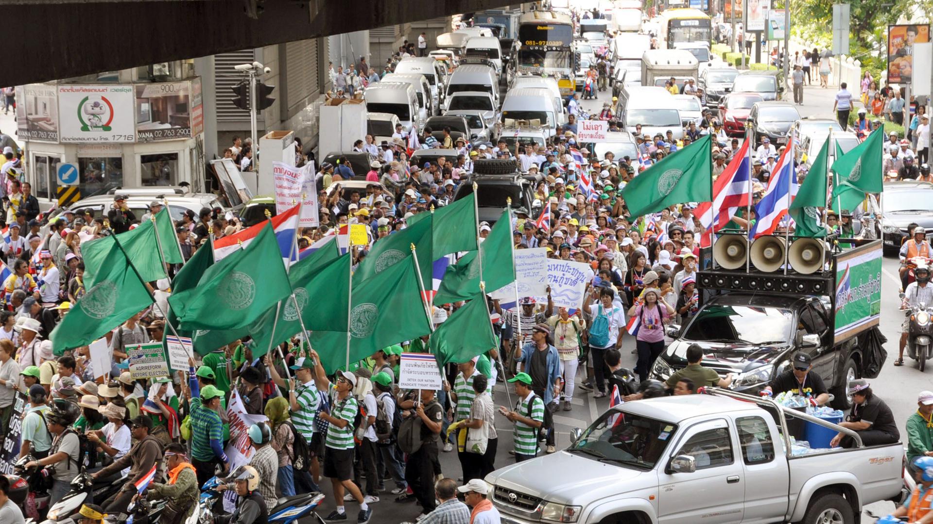 Protestzug in Bangkok. Protestzug in Bangkok.