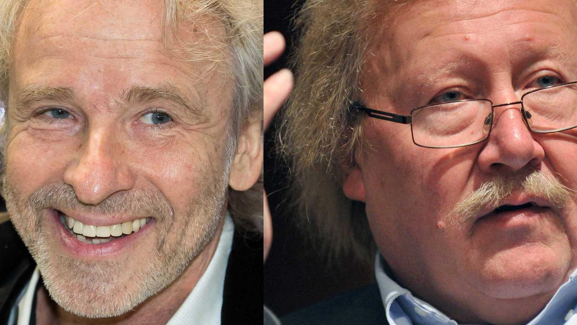 Moderator Thomas Gottschalk und Philosoph Peter Sloterdijk sprachen im Berliner Ensemble über das von Sloterdijk neu übersetzte Buch "Der kleine Prinz". Moderator Thomas Gottschalk und Philosoph Peter Sloterdijk sprachen im Berliner Ensemble über das von Sloterdijk neu übersetzte Buch "Der kleine Prinz".