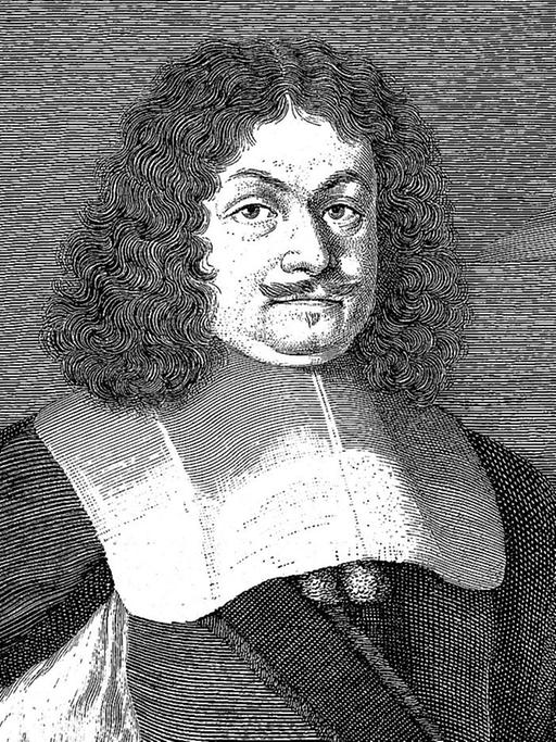 Ein zeitgenössiches Porträt des deutschen Dichters Andreas Gryphius (1616-1664).