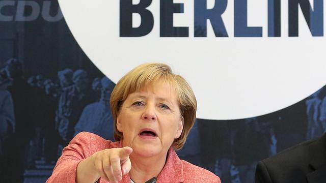 Bundeskanzlerin Angela Merkel (CDU) am 06.09.2016 im Konrad-Adenauer-Haus in Berlin beim Wirtschaftstag der Berliner CDU mit Wirtschaftsvertretern.