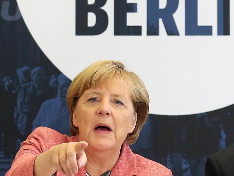 Bundeskanzlerin Angela Merkel (CDU) am 06.09.2016 im Konrad-Adenauer-Haus in Berlin beim Wirtschaftstag der Berliner CDU mit Wirtschaftsvertretern.