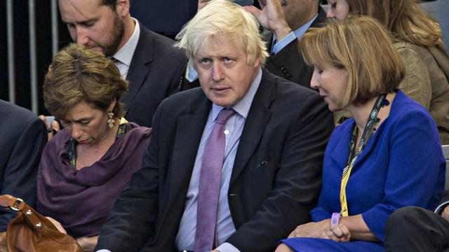 Der damalige Bürgermeister von London, Boris Johnson, und die jetzige BBC4-Today-Chefin Sarah Sands. London, 11.9.2014.