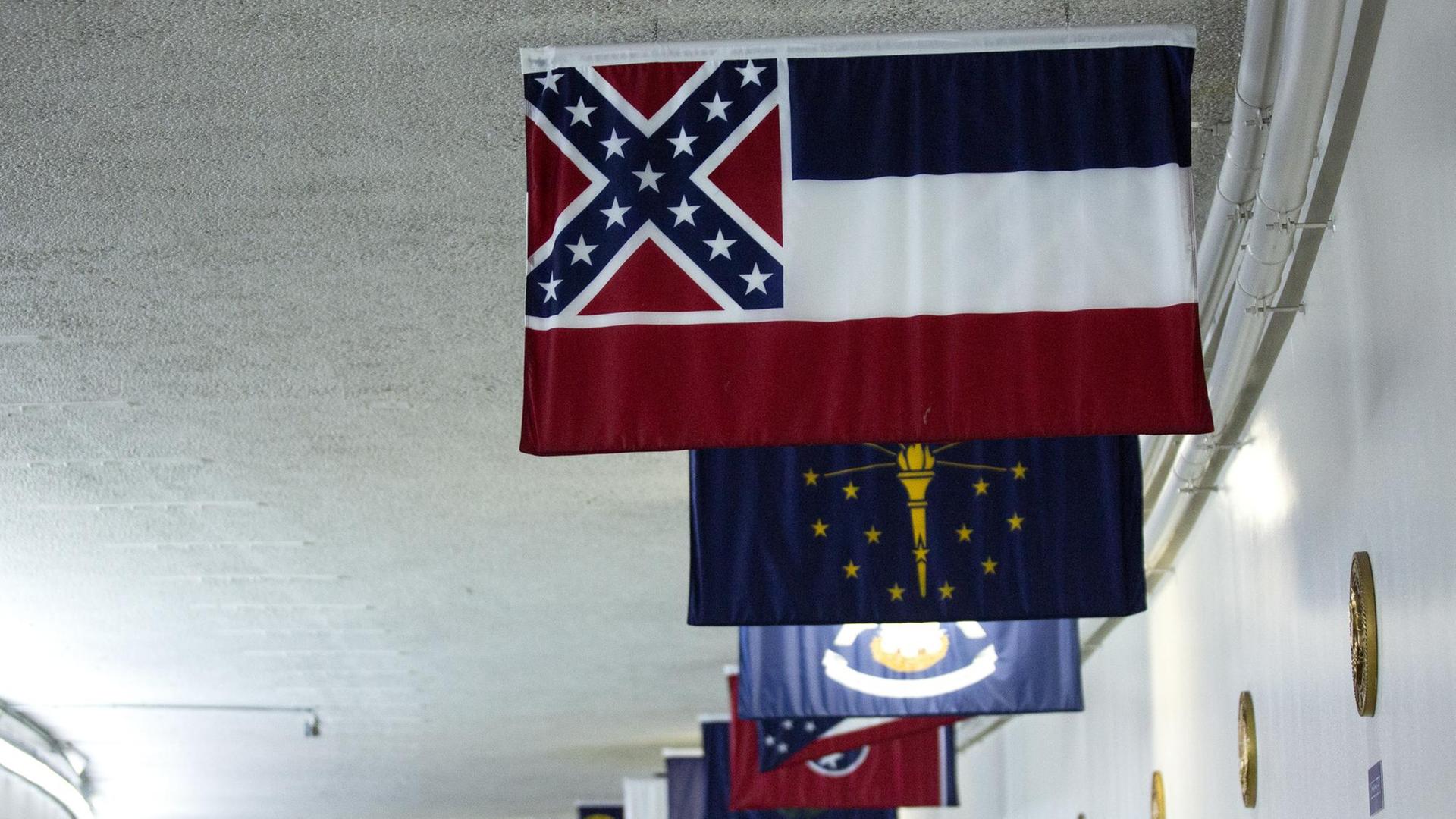 So sieht die Flagge von Mississippi bisher aus. So sieht die Flagge von Mississippi bisher aus.