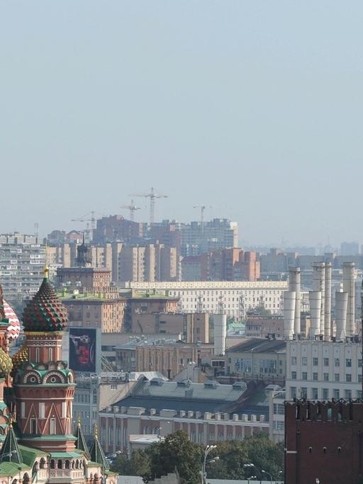 Der Blick auf die Stadt Moskau.