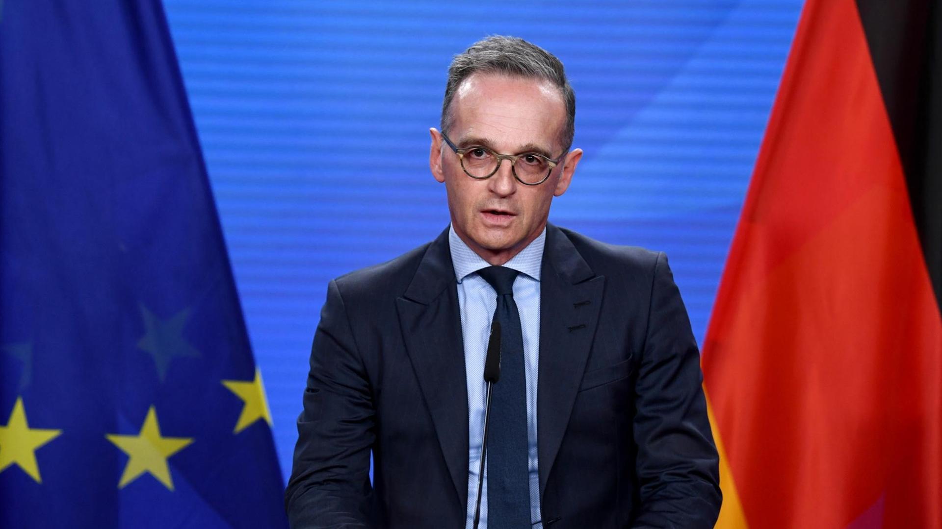 Berlin: Außenminister Heiko Maas (SPD) spricht bei einer Pressekonferenz zur aktuellen Situation in Afghanistan. Berlin: Außenminister Heiko Maas (SPD) spricht bei einer Pressekonferenz zur aktuellen Situation in Afghanistan.