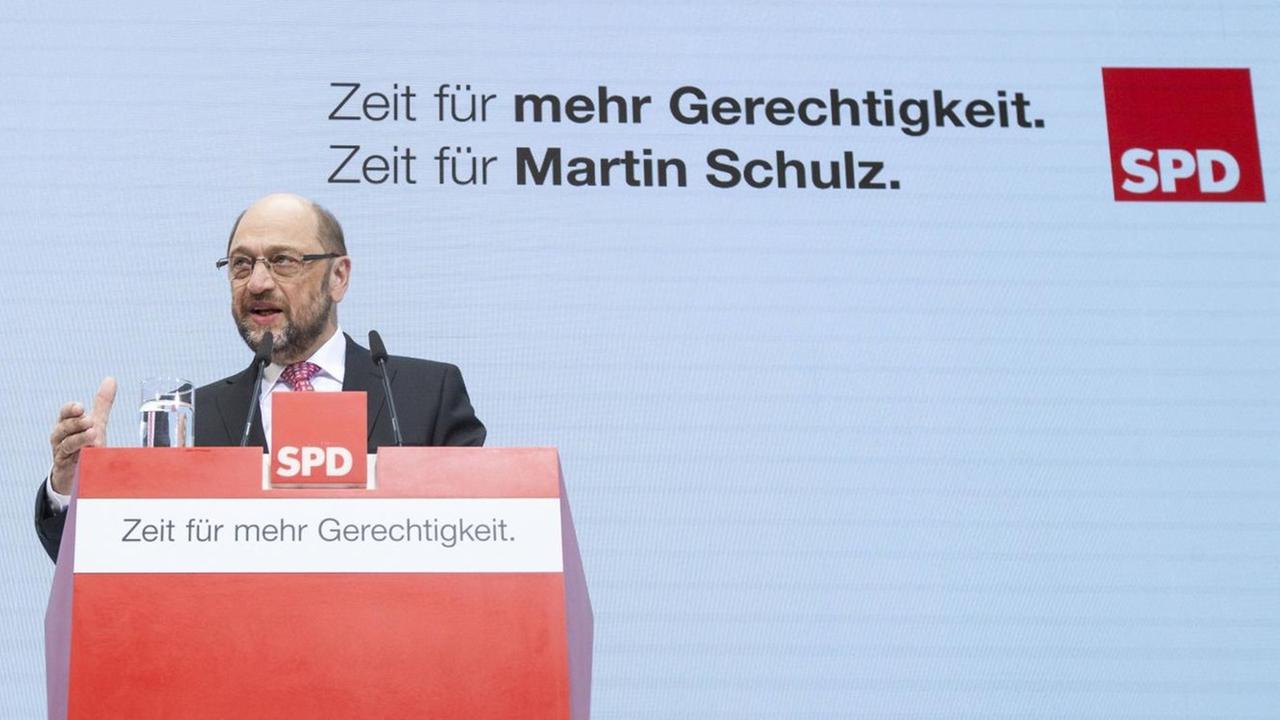 SPD-Kanzlerkandidat Martin Schulz bei einer Rede in Berlin SPD-Kanzlerkandidat Martin Schulz bei einer Rede in Berlin