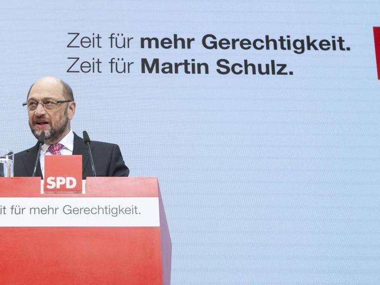 SPD-Kanzlerkandidat Martin Schulz bei einer Rede in Berlin