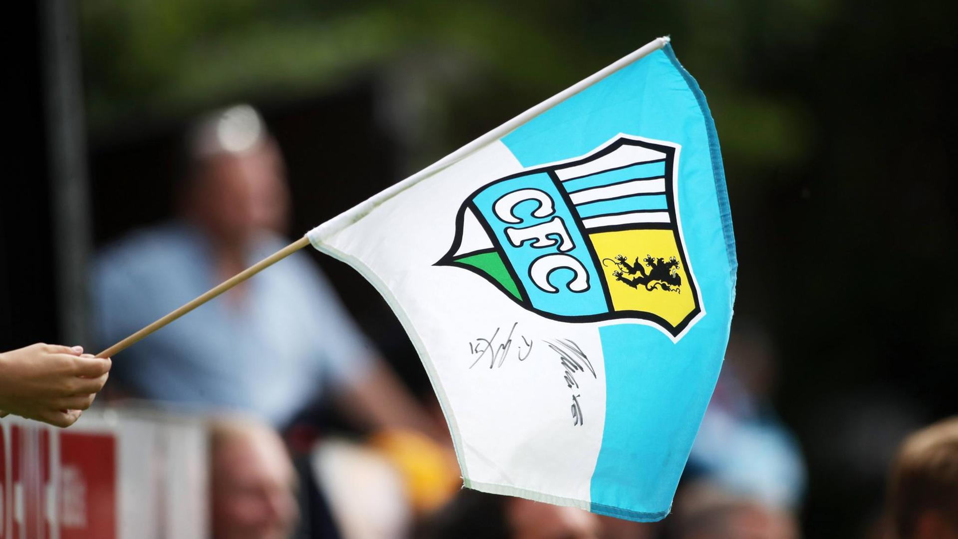 Die Flagge des Chemnitzer FC. Die Flagge des Chemnitzer FC.