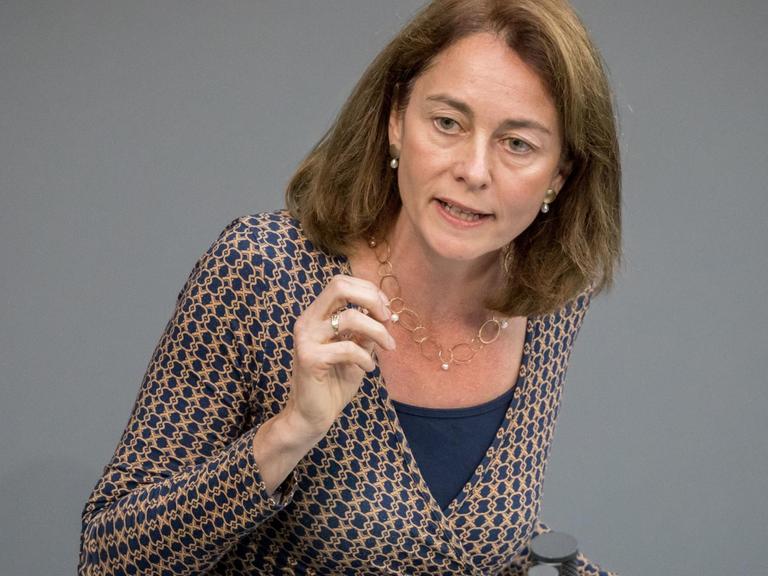 Familienministerin Katarina Barley (SPD) spricht am 05.09.2017 in Berlin, beim letzten offiziellen Sitzungstag des Bundestages vor der Bundestagswahl 2017.