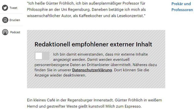 Screenshot eines versteckten Embeddings auf den Seiten des Deutschlandfunks. Screenshot eines versteckten Embeddings auf den Seiten des Deutschlandfunks.